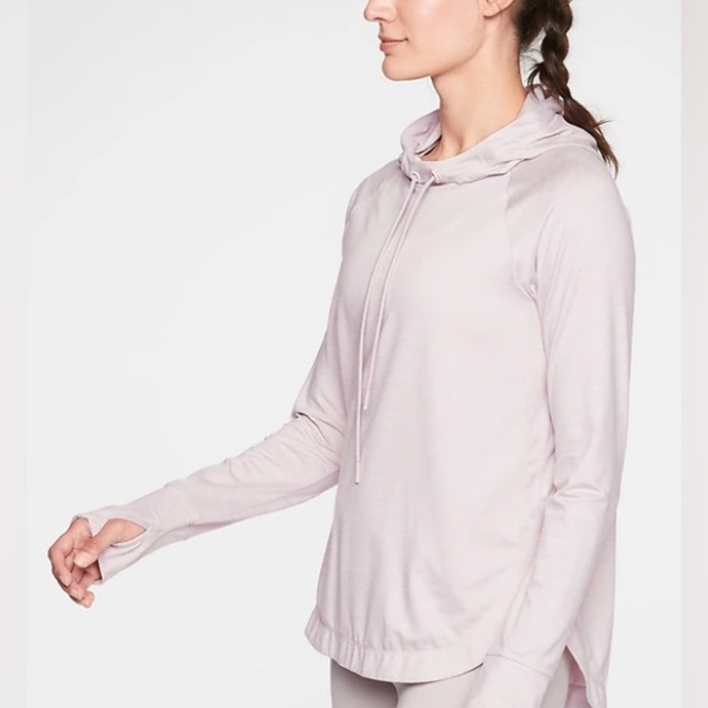 Athleta Uptempto Hoodie Sweatshirt Light Pink/Cream